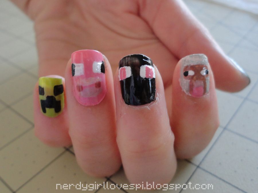 Minecraft Nail Art {Updated with Tutorials} Minecraft Blog